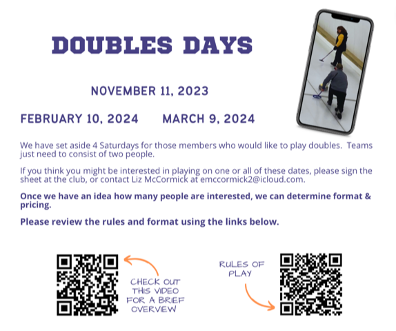 Doubles Days: Nov 11, Feb 10, March 9
